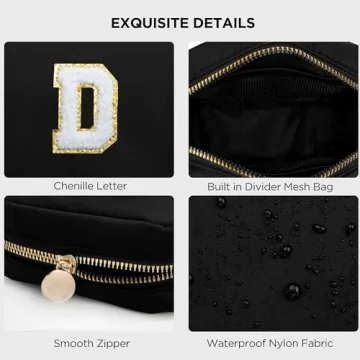 Stylish HBselect Mini Makeup Bag with Personalized Initials