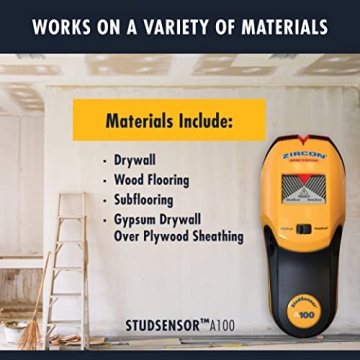 Zircon StudSensor A100 Wall Scanner and Center/Edge Locating Stud Finder with WireWarning Detection
