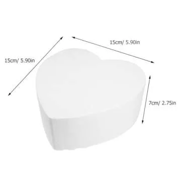 3 Pcs Heart Shaped Foam Cake Dummies Set, 6x6 inch, Fake Cake Model Cake Polystyrene Foam for Decorating Arts and Crafts Wedding Cakes Display