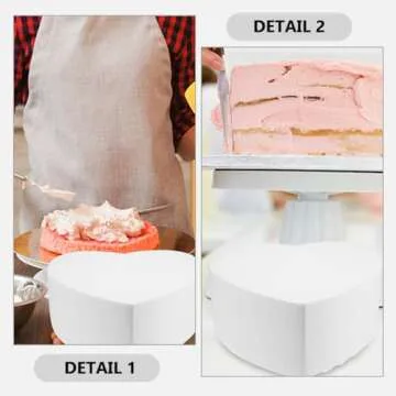 3 Pcs Heart Shaped Foam Cake Dummies Set, 6x6 inch, Fake Cake Model Cake Polystyrene Foam for Decorating Arts and Crafts Wedding Cakes Display