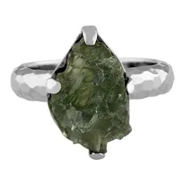 Starborn Sterling Silver Genuine Moldavite Ring (6)