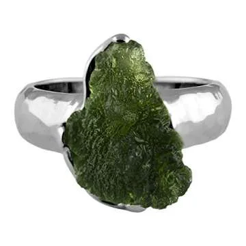 Starborn Sterling Silver Genuine Moldavite Ring (6)