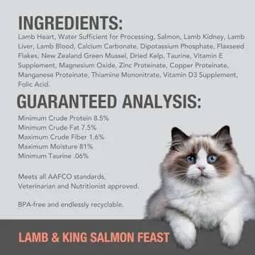 Feline Natural Lamb & King Salmon Wet Cat Food 6 Oz