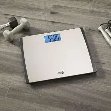 Eat Smart Precision 550 Pound Extra-High Capacity Digital Bathroom Scale for Body Weight with Extra-Wide Platform, Stainless Steel