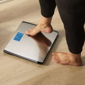Eat Smart Precision 550 Pound Extra-High Capacity Digital Bathroom Scale for Body Weight with Extra-Wide Platform, Stainless Steel