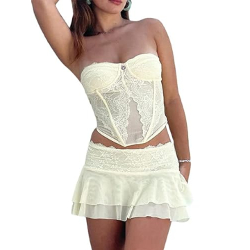 Two Piece Vintage Skirt Set for Summer Parties and Style