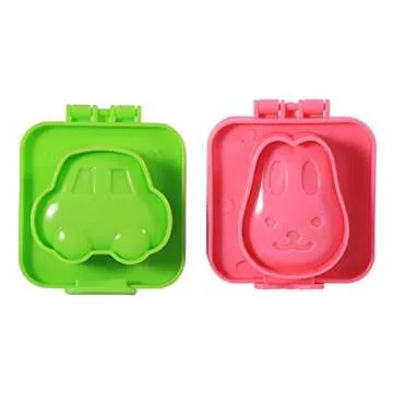 Ogrmar 6PCS Cartoon Cute Boil Egg Mold/Fish Car Heart Shape Egg Sushi Rice Mold Mould/Decorating Fondant Cake Tool (6 pcs)