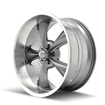 Ridler Custom Wheels 695 Grey W/MACHINED Lip Wheel with Alloy Steel (22 x 10.5 inches /5 x 83 mm, 0 ...