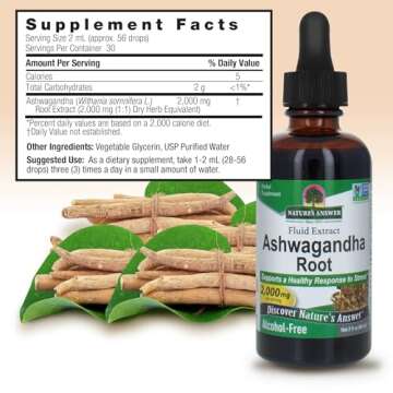 Nature's Answer Ashwagandha Root Herbal Supplement for Stress
