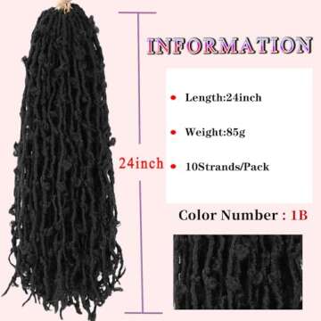 Butterfly Locs Crochet Hair 24 Inch - Soft Messy Extensions