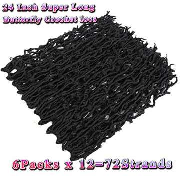 Butterfly Locs Crochet Hair 24 Inch - Soft Messy Extensions