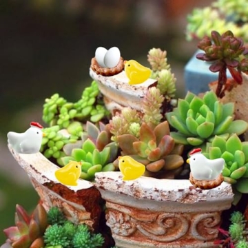 Enchanting Hiawbon Miniature Chicken Coop Set for Fairy Gardens