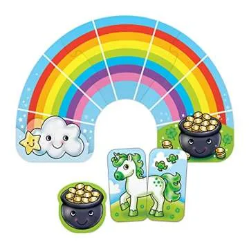 Orchard Toys Moose Games Rainbow Unicorns Game. Race Your Unicorns Over The Rainbow to a Pot of Gold in This Magical, Fun Color-Matching Game! Ages 3+ for 2-4 Players