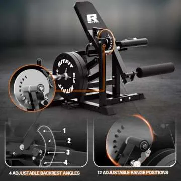 RITFIT Leg Extension and Curl Machine, 700LB Adjustable Leg Curl Machine, Seated Leg Extension and Lying Curl Machine for Home Gym, Leg Workout Equipment Compatible with 1'' and 2'' Weight Plates