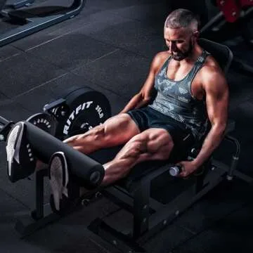 RITFIT Leg Extension and Curl Machine, 700LB Adjustable Leg Curl Machine, Seated Leg Extension and Lying Curl Machine for Home Gym, Leg Workout Equipment Compatible with 1'' and 2'' Weight Plates