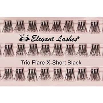 Elegant Lashes Trio Flare - X-SHORT Black Individual Lashes (Pro Dozen Pack - 12 Trays)