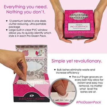 Elegant Lashes Trio Flare - X-SHORT Black Individual Lashes (Pro Dozen Pack - 12 Trays)