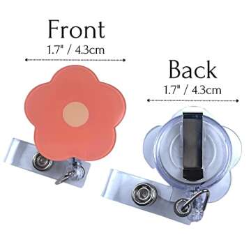 7 PC Cute Badge Reel Retractable Flower Sunflower Floral Nurse Badge Holder Clips Reels | ID Name Clip Tag for Nursing Nurses Hospital Teacher Pediatric Pharmacy Medical Lanyards Accessories