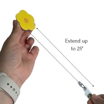 7 PC Cute Badge Reel Retractable Flower Sunflower Floral Nurse Badge Holder Clips Reels | ID Name Clip Tag for Nursing Nurses Hospital Teacher Pediatric Pharmacy Medical Lanyards Accessories