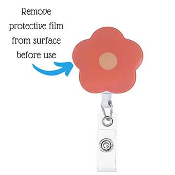 7 PC Cute Badge Reel Retractable Flower Sunflower Floral Nurse Badge Holder Clips Reels | ID Name Clip Tag for Nursing Nurses Hospital Teacher Pediatric Pharmacy Medical Lanyards Accessories