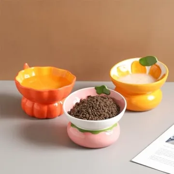 Cute Slanted Cat Bowl for Better Digestion - Yeexoxow