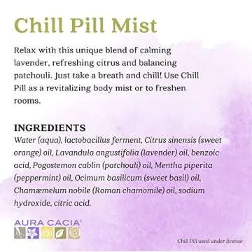 Aura Cacia - Chill Pill Essential Oil Mist | Pure Essential Oils | 2 fl. oz.