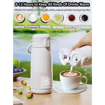 LEQOS Electric Heated Coffee Mug Rechargeable Smart Temperature Control Mug for Travel 12 Oz Self He...