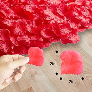 GZCQLKOR 1200 PCS Artificial Silk Rose Petals, Decoration for Romantic Night, for Wedding, Event, Pa...