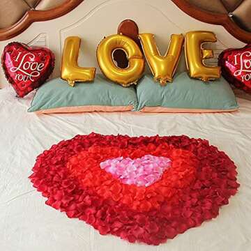 GZCQLKOR 1200 PCS Artificial Silk Rose Petals, Decoration for Romantic Night, for Wedding, Event, Party, Make Romance, Individually Packaged, Eco-Friendly Silk (Red)