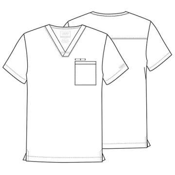 Cherokee Scrubs for Men V-Neck Top, Workwear Professionals Soft Stretch WW675, L, Galaxy Blue