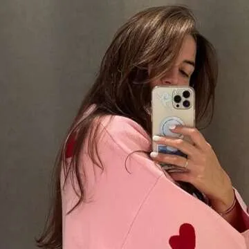 Women Pink Bow Knot Print Sweater Long Sleeve Ribbed Knit Pullover Top Crewneck Cute Knitwear Jumper Valentine’s Outfits