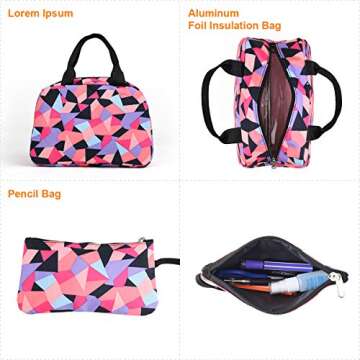 Atarni Kids School Backpack Set with Lunch Bag & Pencil Case