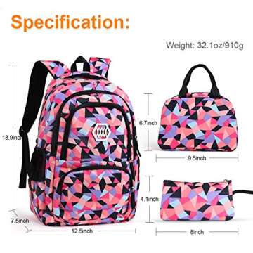 Atarni Kids School Backpack Set with Lunch Bag & Pencil Case