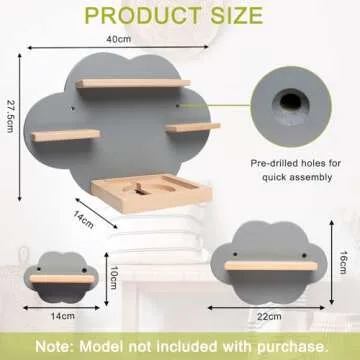 OPERMAXER for TonieBox and for Tonie Shelf Cloud, Tonies Storage for Tonie Figures Characters, Floating Shelves Magnetic Wall Shelf for Children Play Room, Charging Station, Grey（3 Pcs）