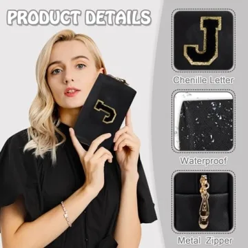 Personalized Preppy Travel Makeup Bag for Women