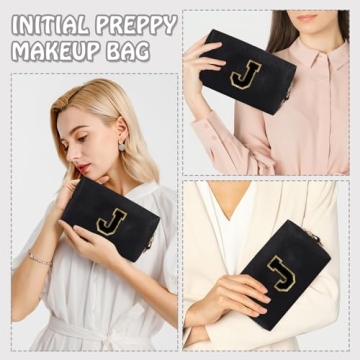 Personalized Preppy Travel Makeup Bag for Women