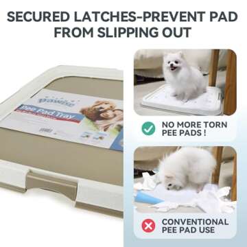Pawise Pee Pad Holder for Puppy Pads, Dog Pad Holder, Pee Pad Tray for Training Pads,Puppy Pad Holder for Dogs (23.5"x23.5")