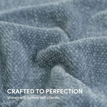 Soft Cozy Chenille Throw Blanket with Fringe Tassel