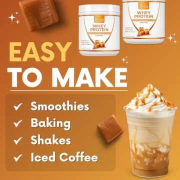 Whey Isolate Protein Powder - Low Carb Protein Powder for Women - Sweetened with Stevia Whey Isolate Protein for Muscle Growth - Natural Clean Protein Powder (Caramel, 15 Servings)