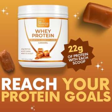 Whey Isolate Protein Powder - Low Carb Protein Powder for Women - Sweetened with Stevia Whey Isolate Protein for Muscle Growth - Natural Clean Protein Powder (Caramel, 15 Servings)