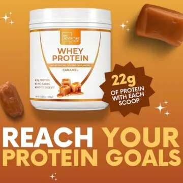 Whey Isolate Protein Powder - Low Carb Protein Powder for Women - Sweetened with Stevia Whey Isolate Protein for Muscle Growth - Natural Clean Protein Powder (Caramel, 15 Servings)