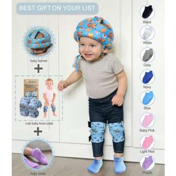 Simply Kids Toddler Socks with Grippers - 9 Pairs for Boys & Girls