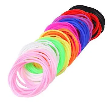 Senkary 120 Pieces Colorful Silicone Jelly Bracelets Nonluminous Stretchy 80s Bracelets Bands Hair Ties for Party Favors, Adults, Women (10 Colors)