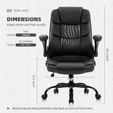 KERMS Executive Office Chair with High Back and Lumbar Support