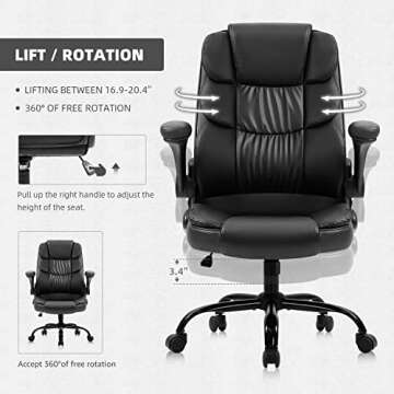 KERMS Executive Office Chair with High Back and Lumbar Support