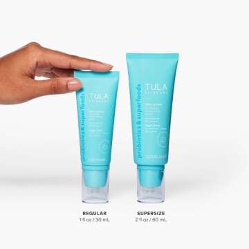 TULA Skin Care Face Filter Blurring and Moisturizing Primer - Supersize Magic Hour, Evens the Appearance of Skin Tone & Redness, Hydrates & Improves Makeup Wear, 2.02fl oz