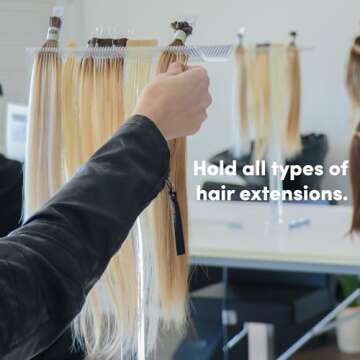 The Hair Shop EZ Stand | Portable Sturdy Rack Holder to Hold, Display, and Store Bundles and Strand by Strand for Human and Synthetic Hair Extensions at the Salon or Home