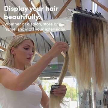 The Hair Shop EZ Stand | Portable Sturdy Rack Holder to Hold, Display, and Store Bundles and Strand by Strand for Human and Synthetic Hair Extensions at the Salon or Home