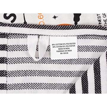 KAF Home Pantry Appliqué Halloween Dish Towel Set of 4, 18 x 28-inch (Witch's Brew)