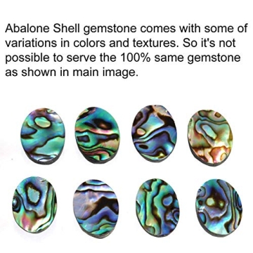 JEWELOPORIUM 925 Silver Ring with Abalone Shell Gemstone